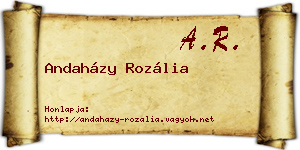 Andaházy Rozália névjegykártya