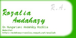 rozalia andahazy business card